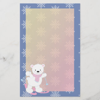 Süßer Skifahrender Eisbär Briefpapier