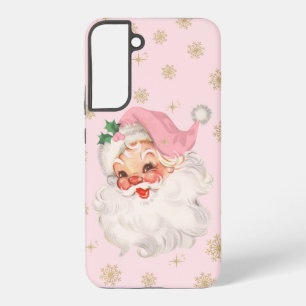 Süßer skurriler Retro-Rosa-Santa-Weihnachts-Patter Samsung Galaxy Hülle