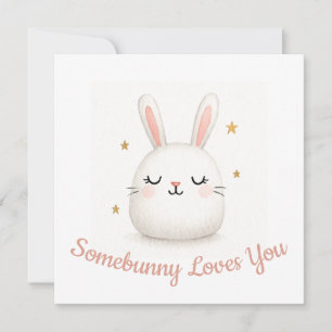 Süßer Somebunny liebt dich anpassbarer Hase Feiertagskarte
