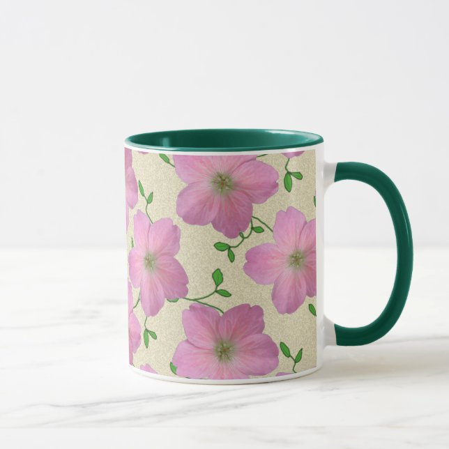 Süßer Sommer-botanische rosa Blume Tasse (Rechts)