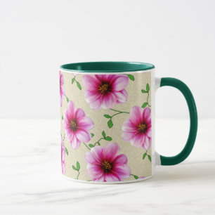 Süßer Sommer-botanische rosa Blume Tasse