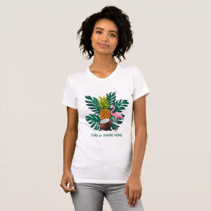 Süßer Sommer-Tropischer Flamingo und Ananas  T-Shirt