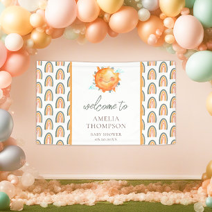 Süßer Sonnenstrahl Regenbogen Willkommen Baby Show Banner