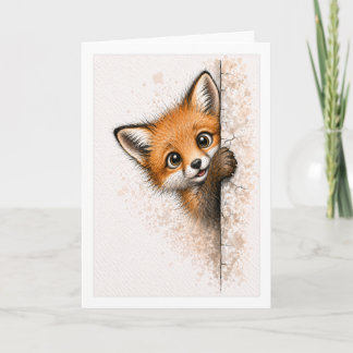 Süßer spähender Fuchs Blank Woodland-Tier Karte