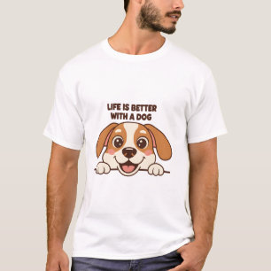 Süßer spähender Hund Leben ist besser mit einem Hu T-Shirt