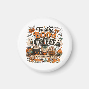 Süßer spooky Geist Kaffeeliebhaber Halloween Magnet