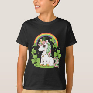 Süßer St. Patricks Day Einhorn Mädchen Kinder Klei T-Shirt