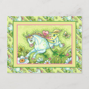 SÜßER ST. PATRICK'S DAY FLIEGENDER IRISCHER PONY,  FEIERTAGSPOSTKARTE