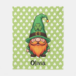 Süßer St. Patrick's Day Glückskobold-Gnom  Fleecedecke