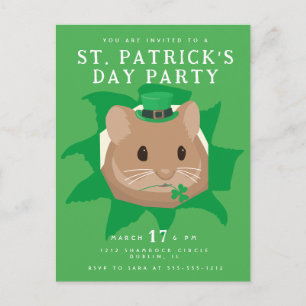 Süßer St. Patrick's Day Hamster, der durch ein Loc Postkarte