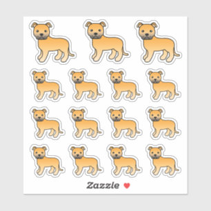 Süßer Staffordshire Bull Terrier Cartoon-Hund Aufkleber