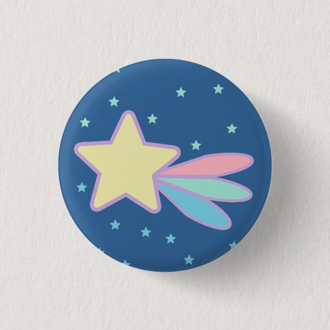 Süßer Sternschnuppen-Komet Button (Vorderseite)
