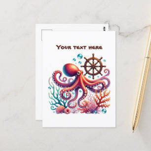 Süßer Strand individuell anpassbarer Oktopus Postkarte