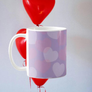 Süßer Streusel   Klassische rosa und weiße Herzen Kaffeetasse