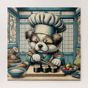 Süßer Sushi-Chef-Welpe
