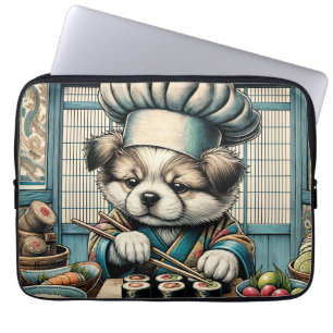 Süßer Sushi-Chef-Welpe Laptopschutzhülle