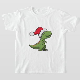 Süßer T-Rex mit Santa-Hut – Weihnachts-Dino T-Shirt