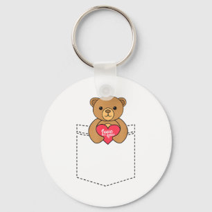 Süßer Taschen-Teddybär umarmt Herz - 2020 Valent Schlüsselanhänger