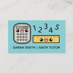 Süßer Taschenrechner und Lineal Mathe-Tutor Visitenkarte