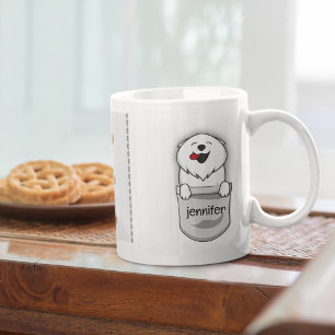 Süßer Taschenwelpe Pomeranian Füge Deinen Namen hi Kaffeetasse