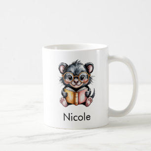 Süßer Tasmanischer Teufel liest ein Buch Custom Kaffeetasse