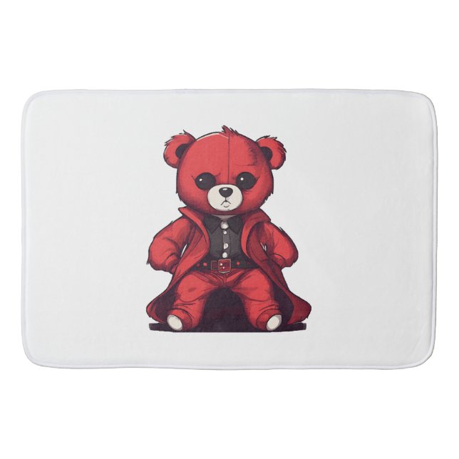 Süßer Teddy roter Junge Badematte (Vorderseite)