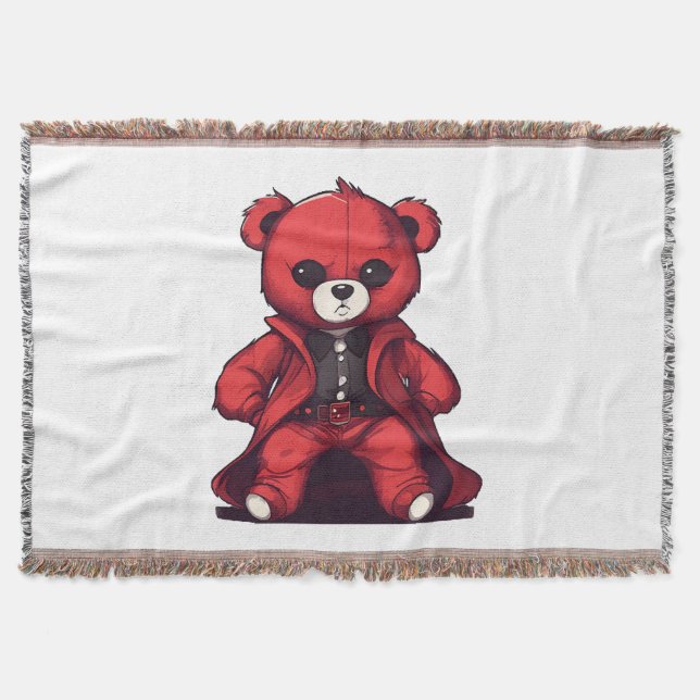Süßer Teddy roter Junge Decke (Vorderseite)