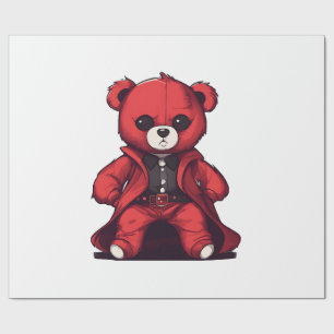 Süßer Teddy roter Junge Geschenkpapier