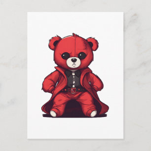 Süßer Teddy roter Junge Postkarte