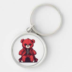 Süßer Teddy roter Junge Schlüsselanhänger