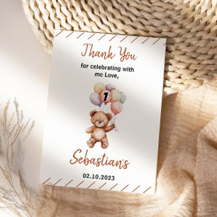 Süßer Teddybär 1. Geburtstag Süßer Bär Dankeskarte