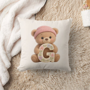 Süßer Teddybär Anfangsbuchstabe G Baby Mädchen Wur Kissen
