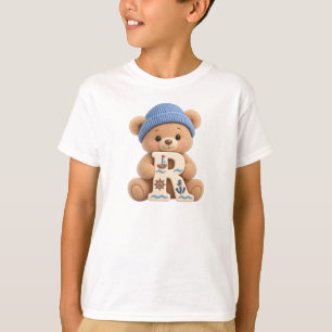 Süßer Teddybär Anfangsbuchstabe R Segler Jungen T- T-Shirt