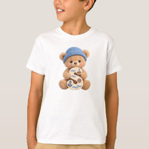 Süßer Teddybär Anfangsbuchstabe S Segler Jungen T- T-Shirt