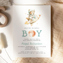 Süßer Teddybär-Astronaut-Junge-Baby-Party