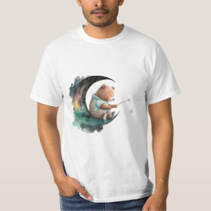 Süßer Teddybär auf dem Mond, Plüsch-Cartoon-Bär T-Shirt
