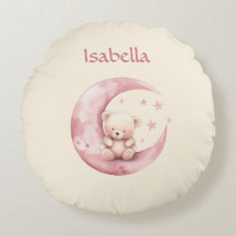 Süßer Teddybär auf rosa Mond