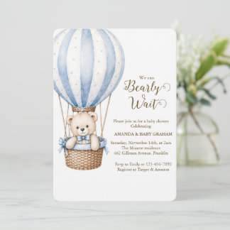 Süßer Teddybär Baby Shower Wir können es kaum erwa Einladung