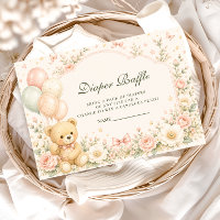 Süßer Teddybär Blumenwindel-Raffle