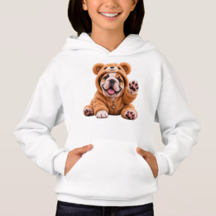 SÜßER TEDDYBÄR-BULLDOGGE-FÜR-MÄDCHEN HOODIE