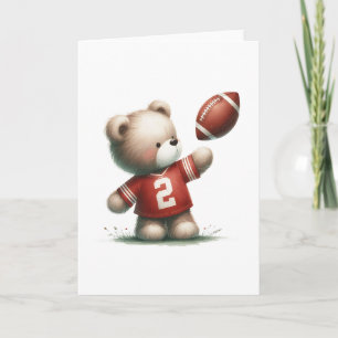 Süßer Teddybär Footballspieler Leere Grußkarte Karte