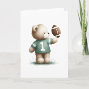 Süßer Teddybär Fußballspieler Leere Grußkarte Karte