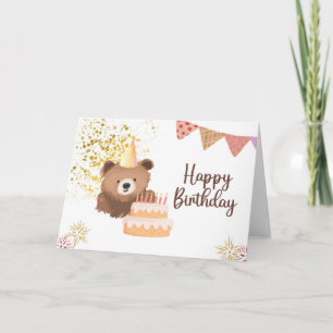 Süßer Teddybär Glückwunschkarte zum Geburtstag Karte