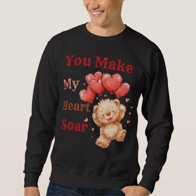 Süßer Teddybär Herzballons Sweatshirt (Vorderseite)