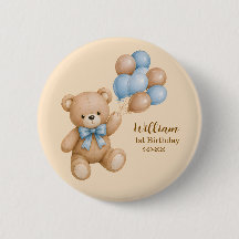 Süßer Teddybär Junge Geburtstag Personalisiert