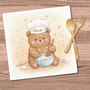 Süßer Teddybär-Koch Serviette