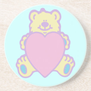 Süßer Teddybär Liebesherz Sandstein Untersetzer