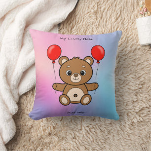 Süßer Teddybär mit roten Ballons Cartoon Kissen