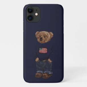 Süßer Teddybär Navy Blau iPhone 11 Hülle