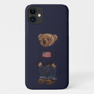 Süßer Teddybär Navy Blau iPhone 11 Hülle